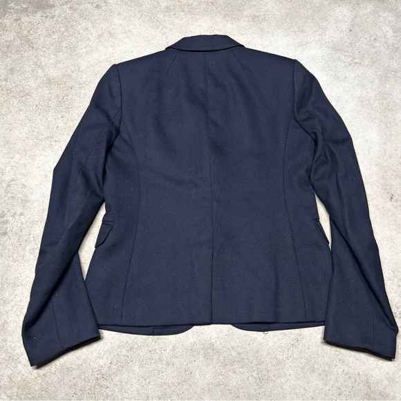 J. Crew Classic Schoolboy Navy Wool Women’s Blazer Size 0 Gold Button Up - Picture 2 of 6
